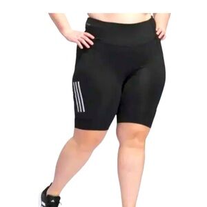 NWT ADIDAS Bicycle Spin Shorts, Black w/Stripe,  Plus Size 1X
